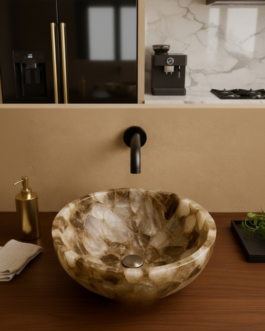 Smoky Quartz Gemstone Sink | Exotic Luxury Wash Basin