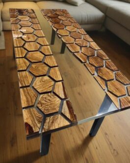 Custom Walnut Epoxy River Table | Live Edge Wood Dining Table or Desk