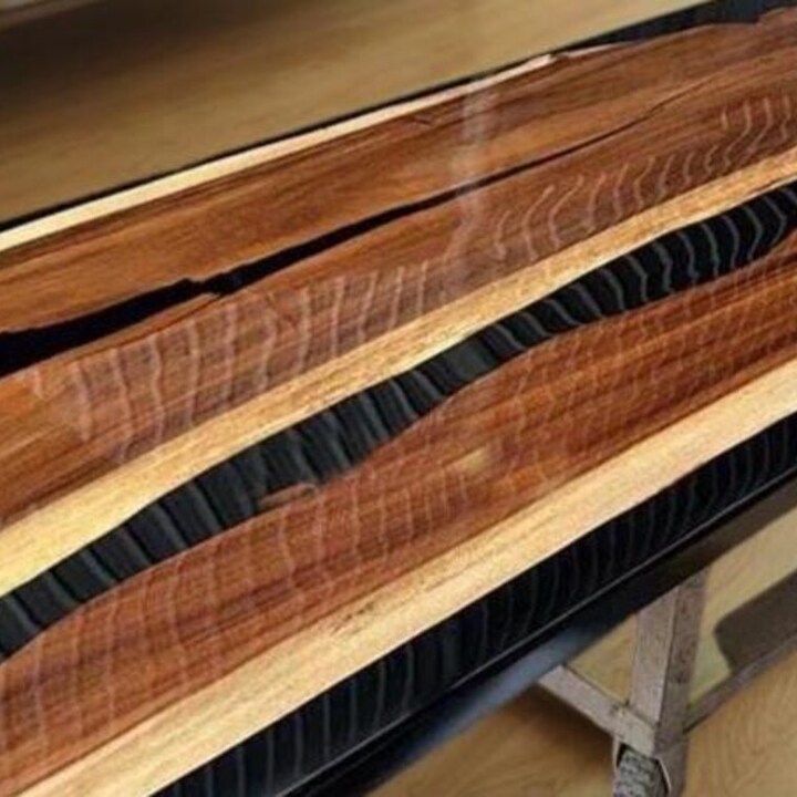 Handcrafted Black Epoxy Resin Dining Table – Live Edge Wood, Modern Luxury Design - Image 3