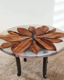Epoxy Resin Coffee Table | Handmade Wooden Leaf Design, Modern Décor