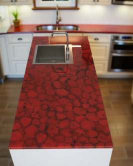 Designer Red jasper Stone Countertop | Exclusive Natural Crystal Slab