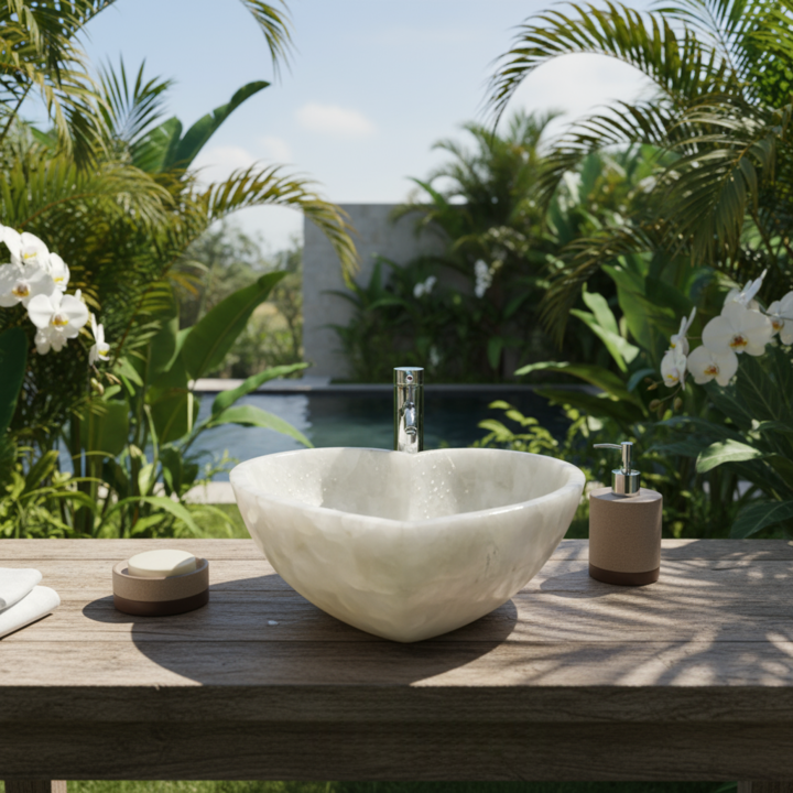 Natural White Quartz Sink | Designer Bathroom & Kitchen Wash Basin - Image 4