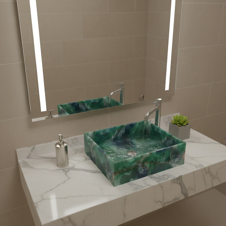 Luxury Fluorite Stone Sink | Natural Gemstone Bathroom & Kitchen Basin - Image 3
