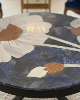 Luxury Lapis Lazuli Stone Table | Handmade Blue Gemstone Furniture