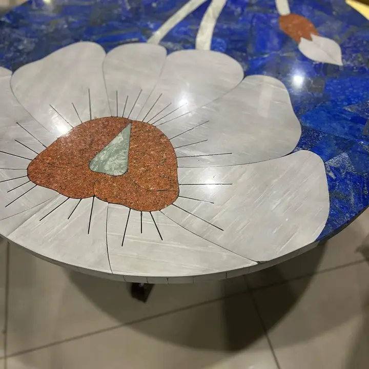 Luxury Lapis Lazuli Stone Table | Handmade Blue Gemstone Furniture - Image 4