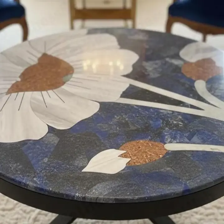 Luxury Lapis Lazuli Stone Table | Handmade Blue Gemstone Furniture - Image 3