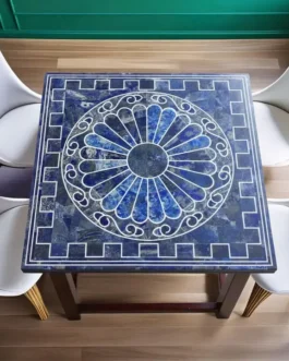 Lapis Lazuli Dining Table | Premium Blue Gemstone Stone Furniture