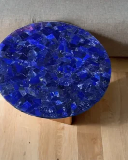 Lapis Lazuli Inlay Table | Semi-Precious Blue Stone Furniture