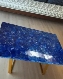 Handcrafted Lapis Lazuli Table | Luxury Gemstone Furniture