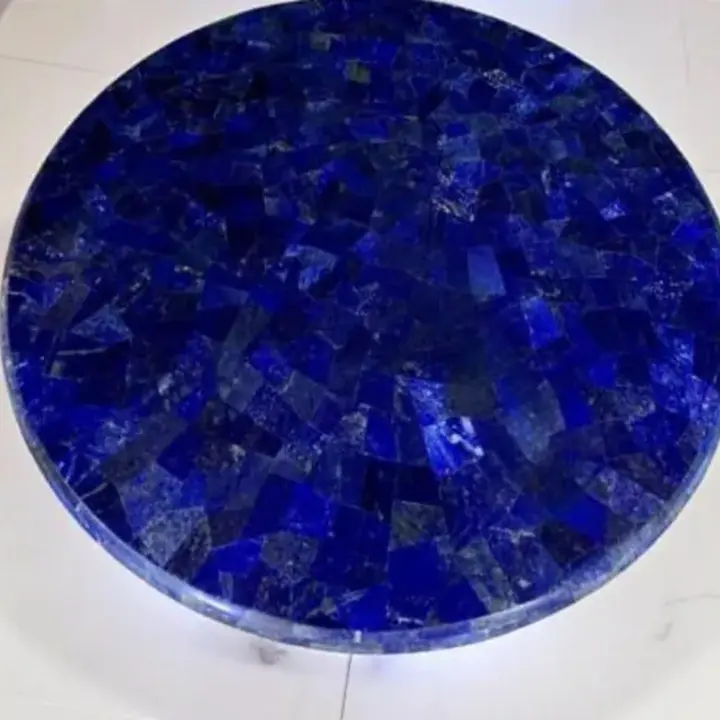 Lapis Lazuli Coffee Table | Natural Blue Stone Handmade Table - Image 4