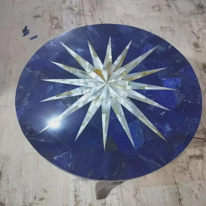 Natural Lapis Lazuli Coffee Table | Royal Blue Stone Center Table - Image 2
