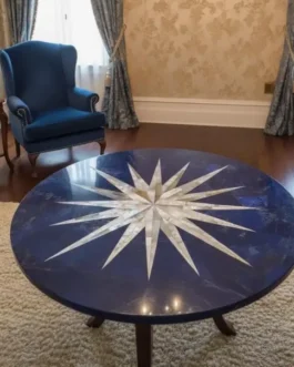 Natural Lapis Lazuli Coffee Table | Royal Blue Stone Center Table