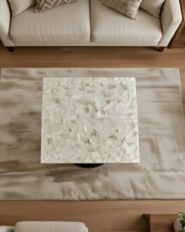 Mother of Pearl Stone Table | Handcrafted Luxury Inlay Furniture