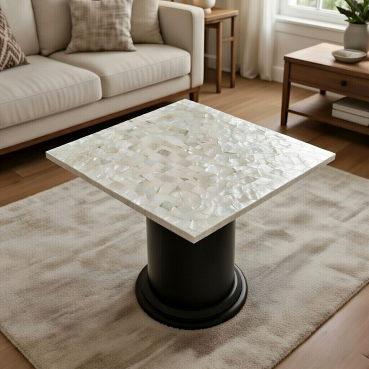 Mother of Pearl Stone Table | Handcrafted Luxury Inlay Furniture - Image 4