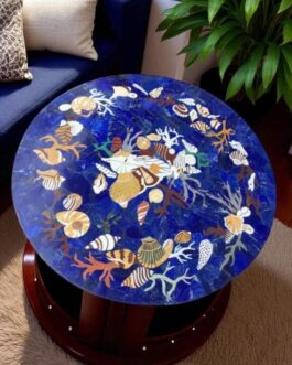 Custom Lapis Lazuli Stone Table | Luxury Blue Gemstone Furniture