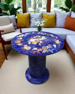 Custom Lapis Lazuli Stone Table | Luxury Blue Gemstone Furniture