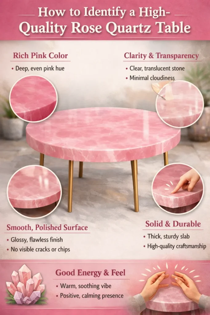 How to identify a high quality Rose Quartz Table?